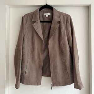 Studio Works snakeskin suede collared jacket